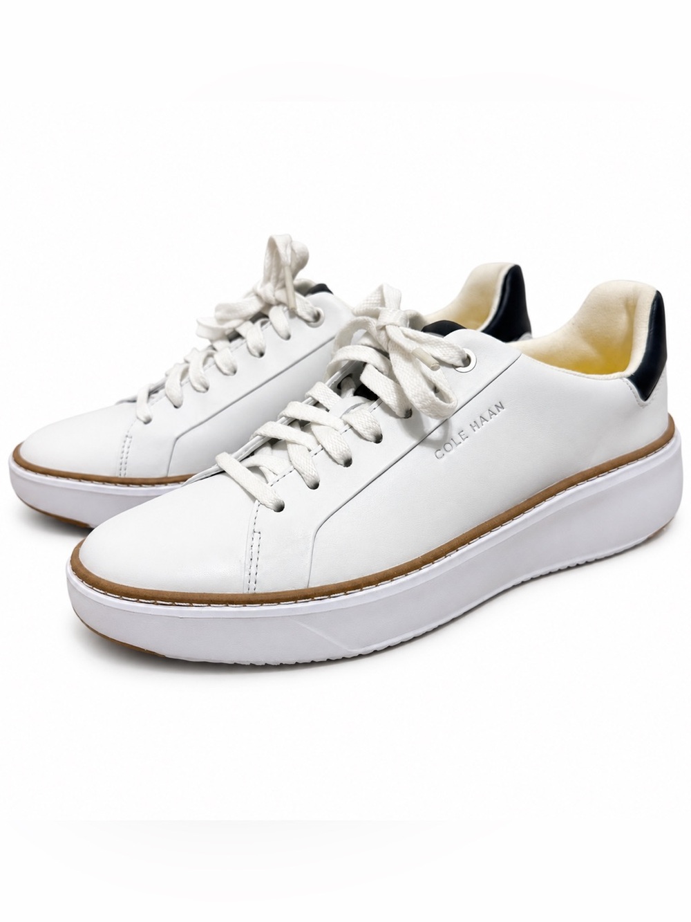 Cole Haan Grandseries White Leather Platform Sneakers Women’s 7.5